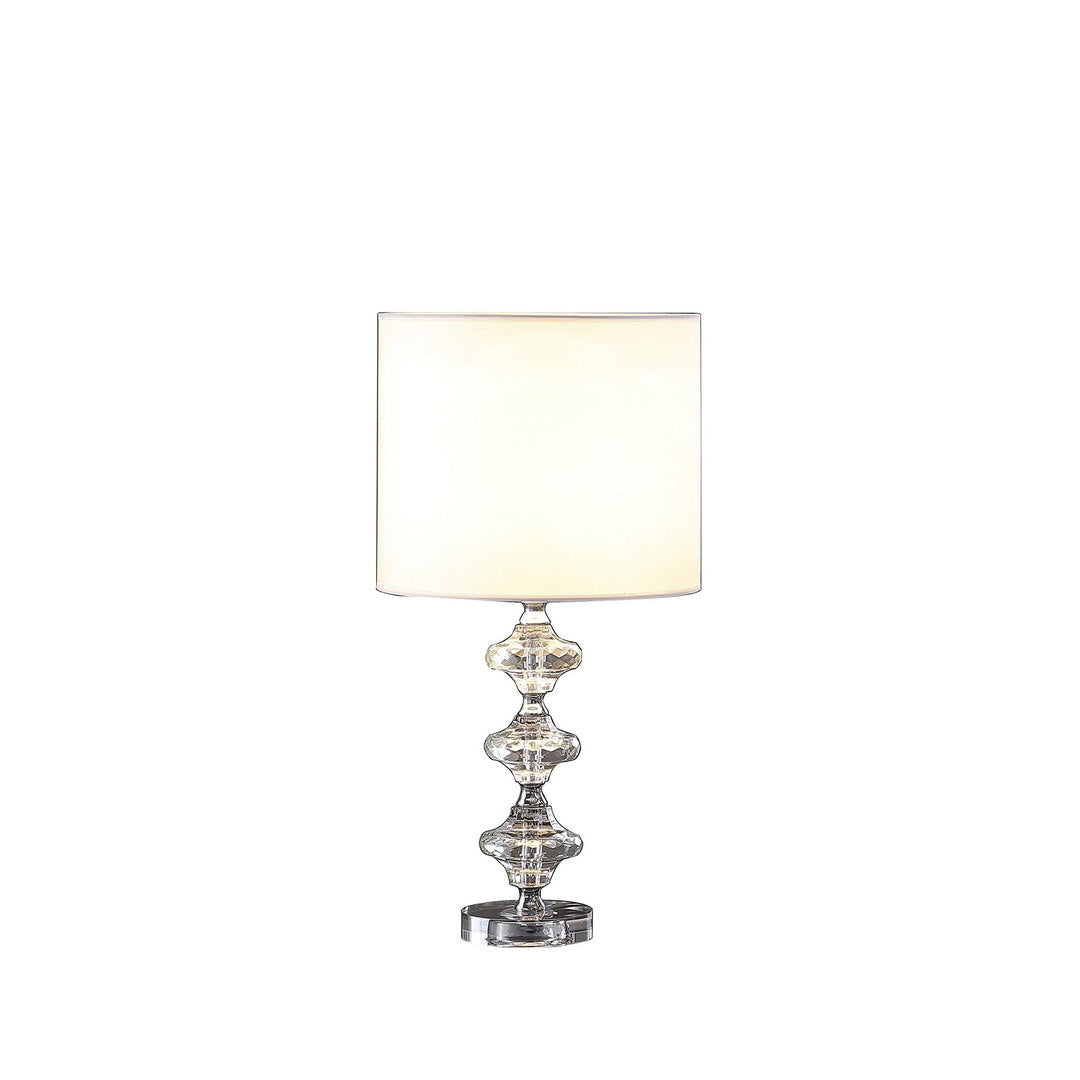22.25" geometric prism solid crystal table lamp in chrome silver