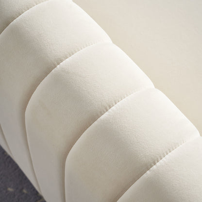 Zara Velvet Sofa Couch, Beige