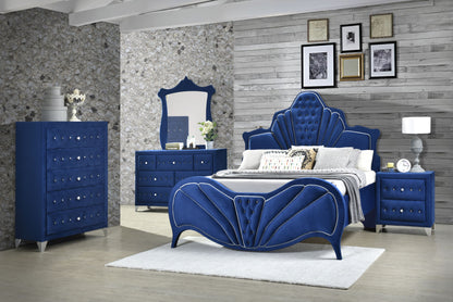 ACME Dante Queen Bed, Blue Velvet