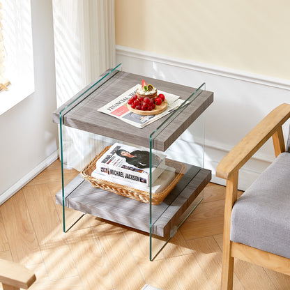 MDF End Table, Transparent/Grey
