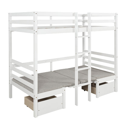 Functional Loft Bed Twin Size,White