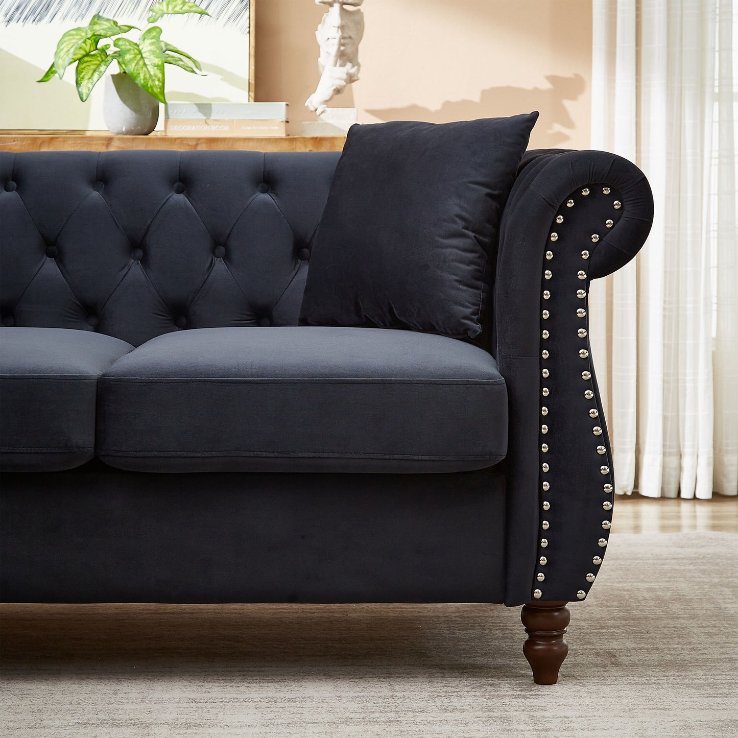 chesterfield 5-seater corner sofas with 3 pillows