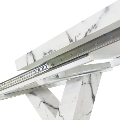 Lux Extendable Marble Square Dining Table