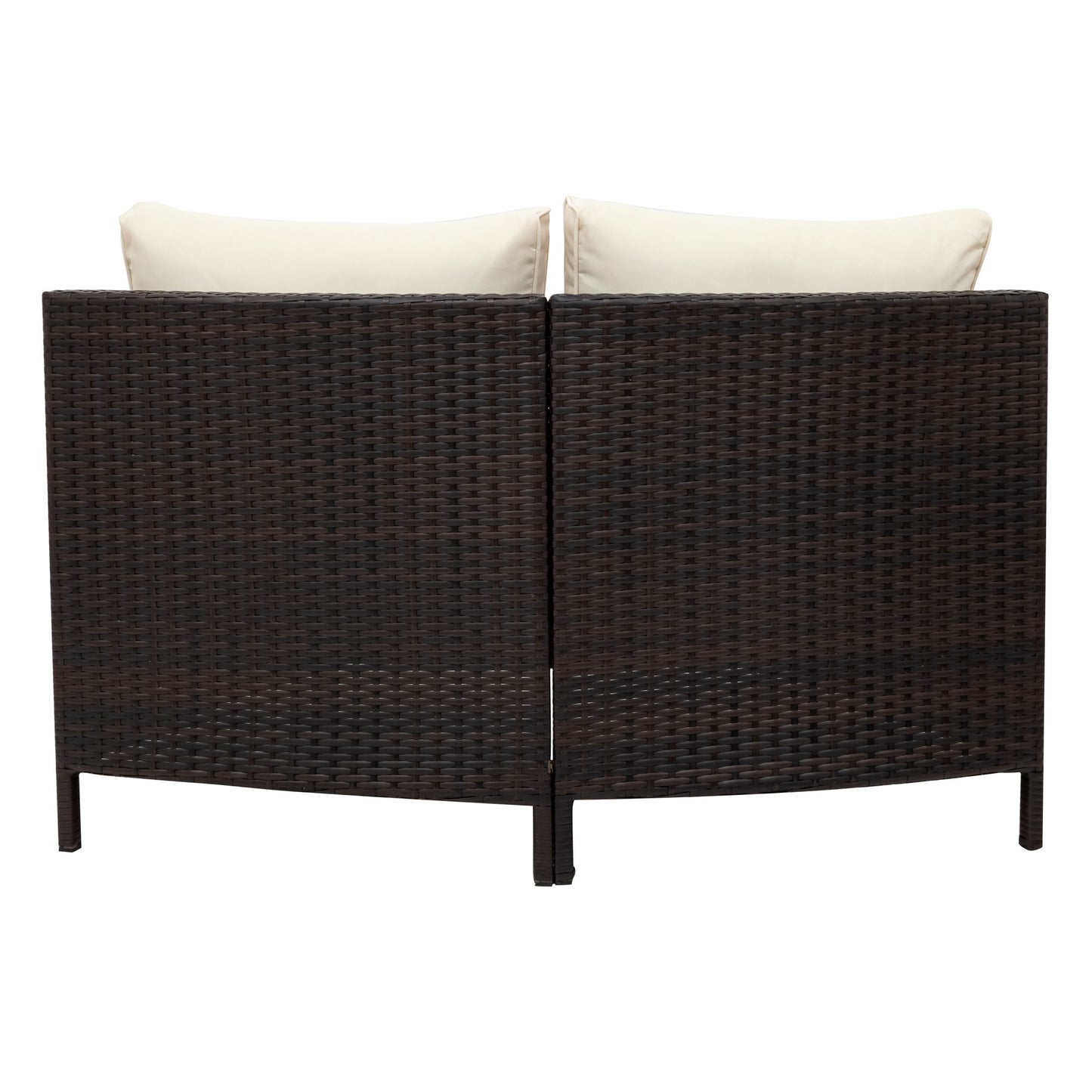 5 pieces all-weather brown pe rattan wicker sofa set