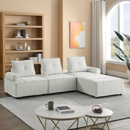 Chenille L-Shape Modular Sectional Sofa