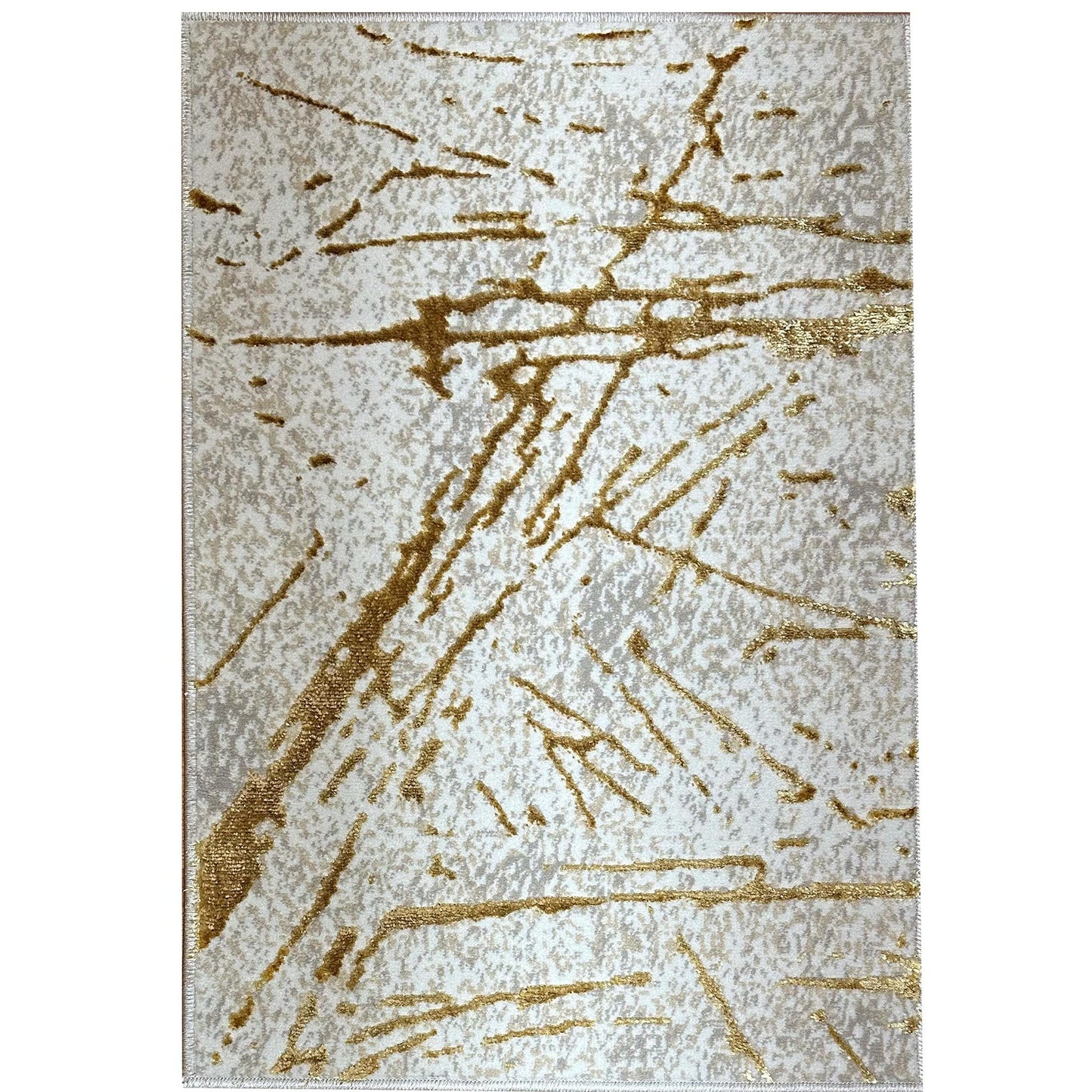 shifra luxury area rug in beige and gray with gold abstract design