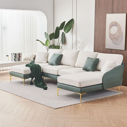 Holly Comfy Sectional, Cyan+white
