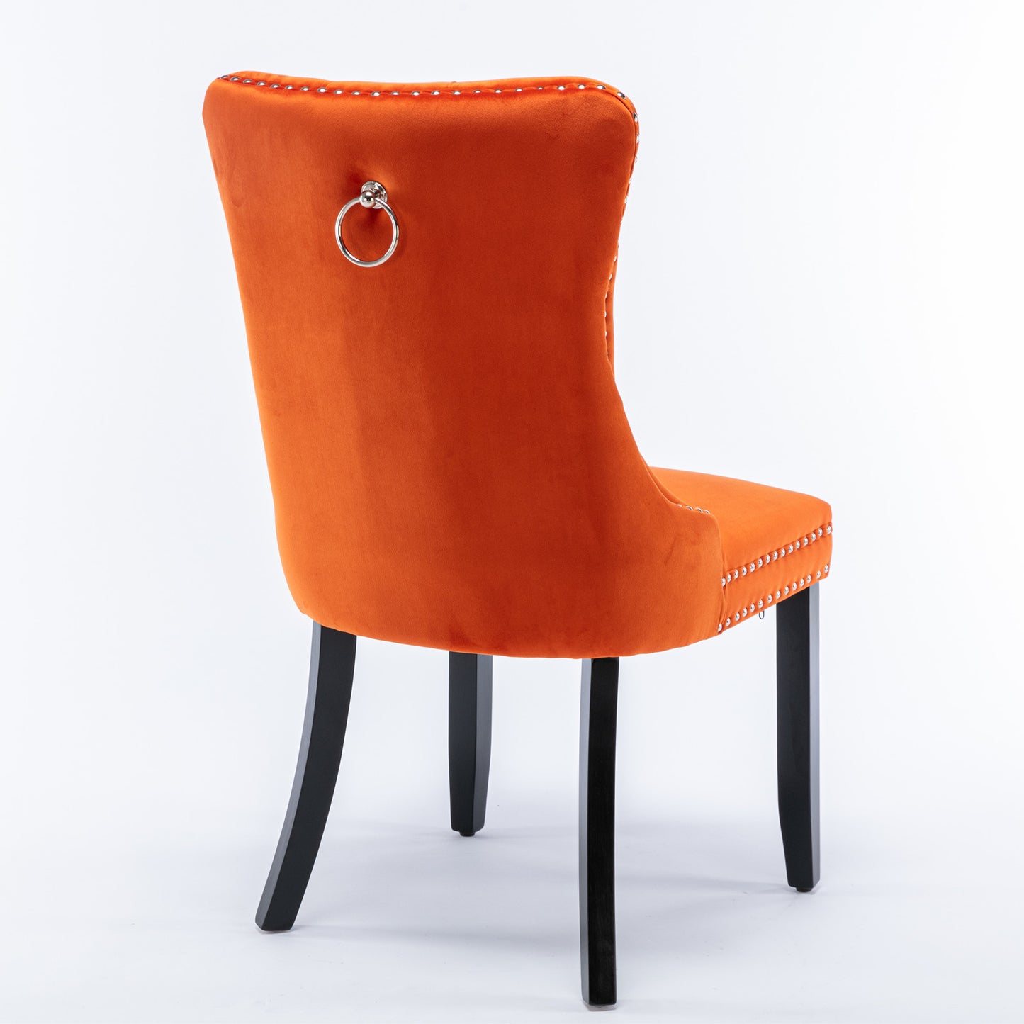 high-end tufted upholstered dining chairs, 2-pcs set orange