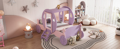 Princess Carriage Bed with Crown, Purple+Pink