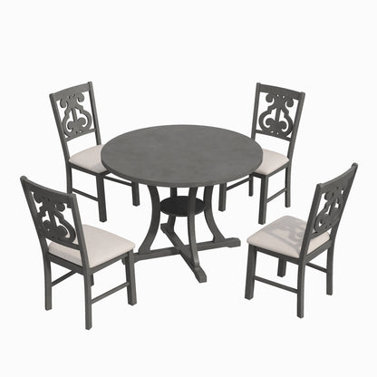 5-Piece Round Dining Table Set
