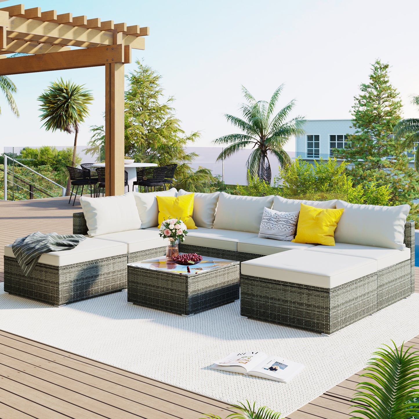 8-pieces outdoor patio furniture sets