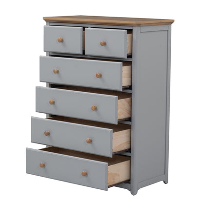 3-Pieces Bedroom Sets with Nightstand(USB Charging Ports) and Storage Chest,Gray+Natrual