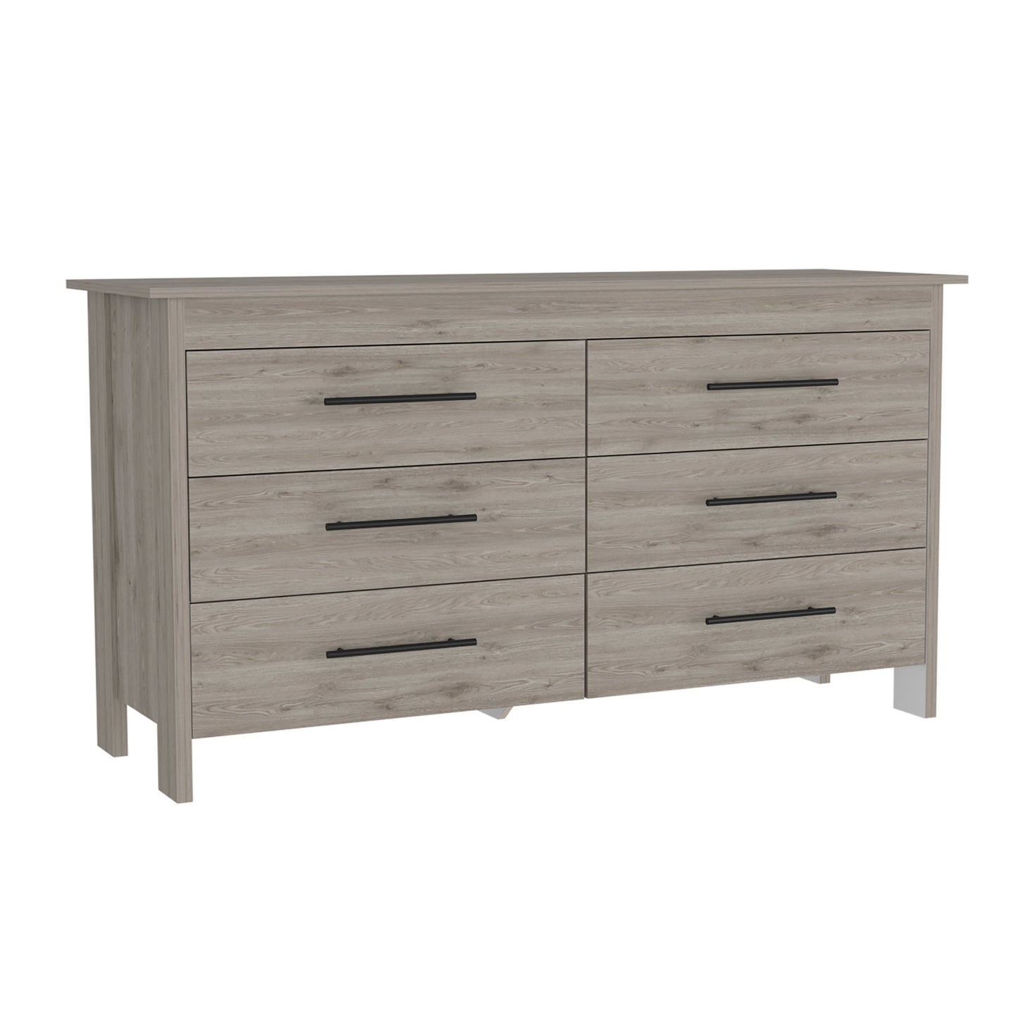 6 drawer double dresser wezz, bedroom, light gray