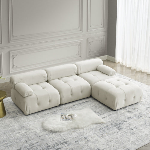 button tufted modular sectional sofa, navy velvet