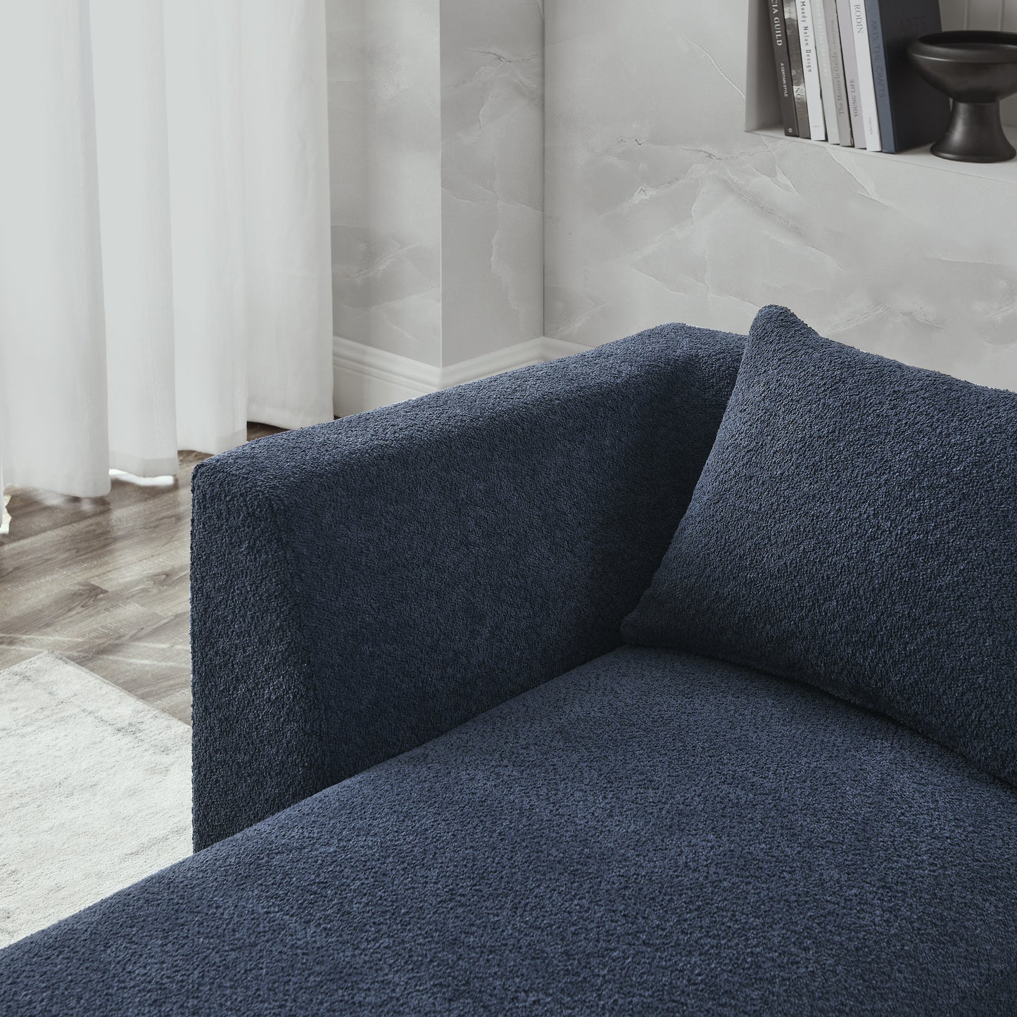 barney u shape sectional sofa including 2 ottomans,  navy