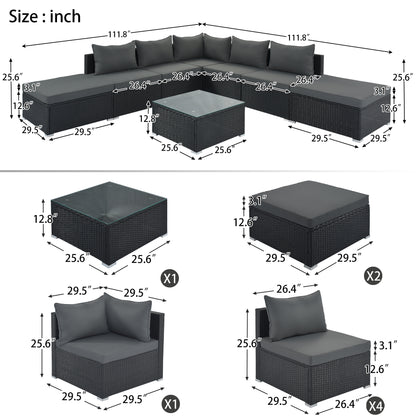 8-Pieces Outdoor Patio Furniture Sets