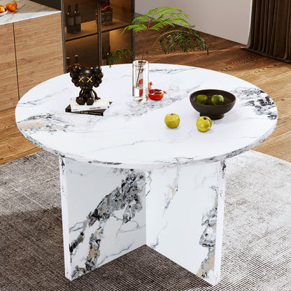 Faux Marble Round Dining Table