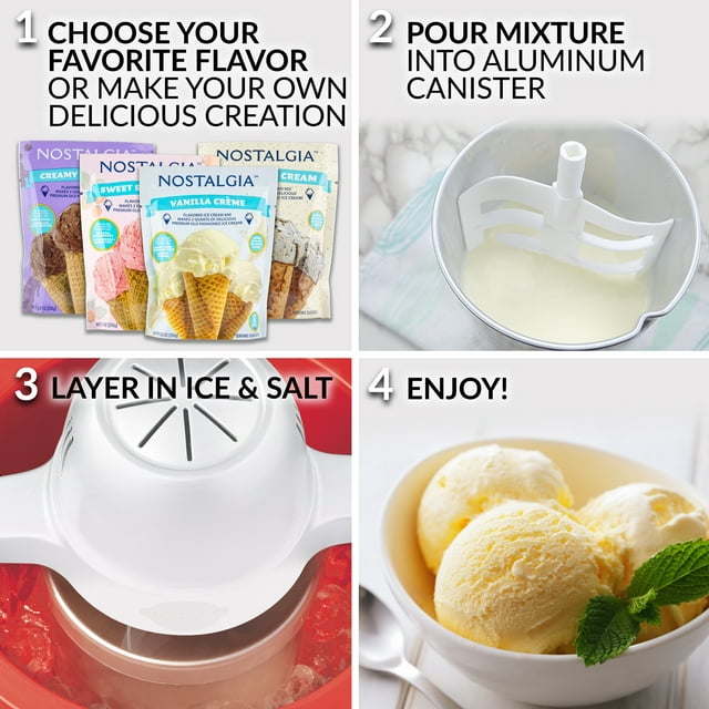 4-quart electric ice cream maker, red