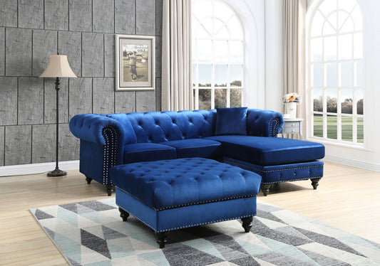 Nola Sofa Set, Navy Blue