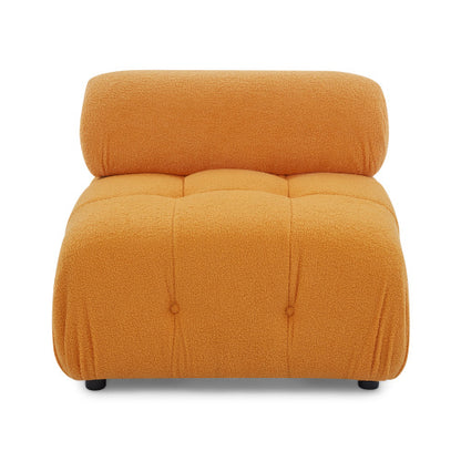 Button Tufted Modular Sectional Sofa, Navy Velvet