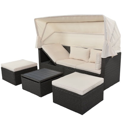 Betty Rectangle Daybed with Retractable Canopy