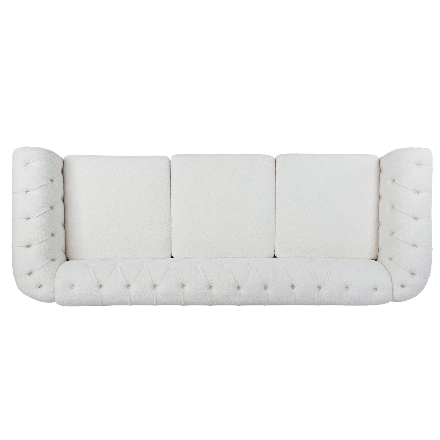 84.65" rolled arm chesterfield 3 seater sofa
