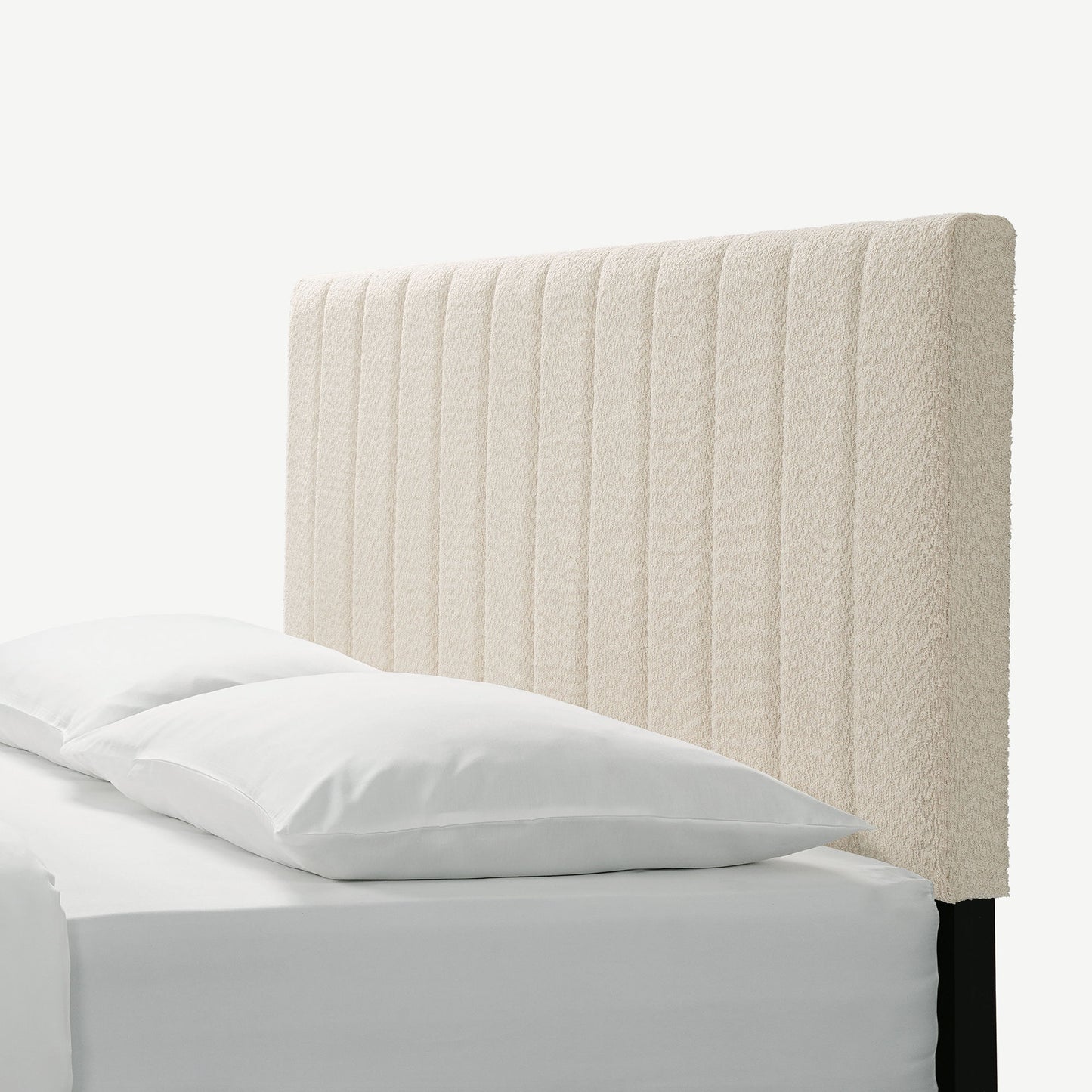 dove tufted upholstered platform bed - pearl white - queen