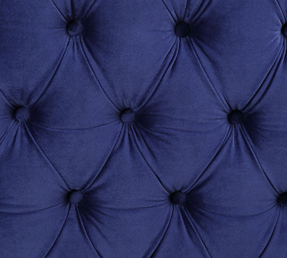 ACME Sullivan Sectional Sofa with Storage, Navy Blue Velvet