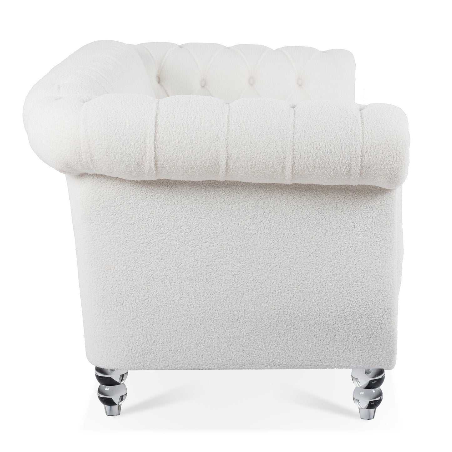84.65" rolled arm chesterfield 3 seater sofa