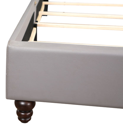 Julie Upholstered Bed, Light Grey
