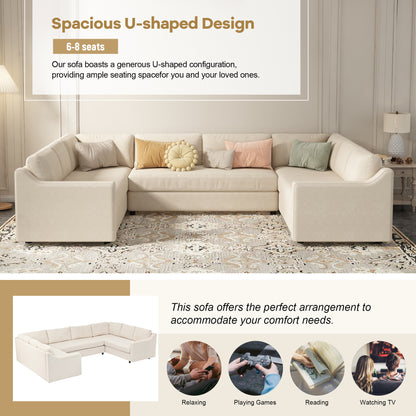 UStyle 3 Pieces Upholstered U-Shaped Sectional