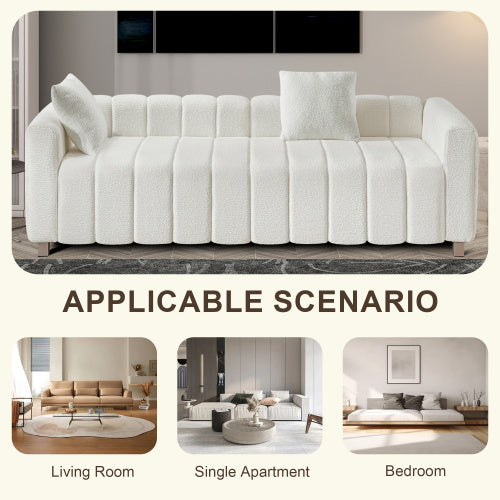teddy velvet sofa with 2 pillows