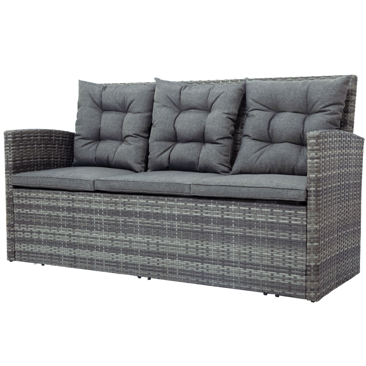 5-piece outdoor uv-resistant patio sofa set with storage bench