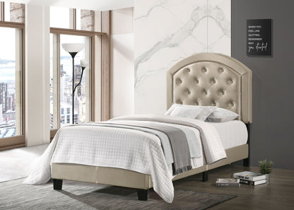 Twin Upholstered Platform Bed, Gold