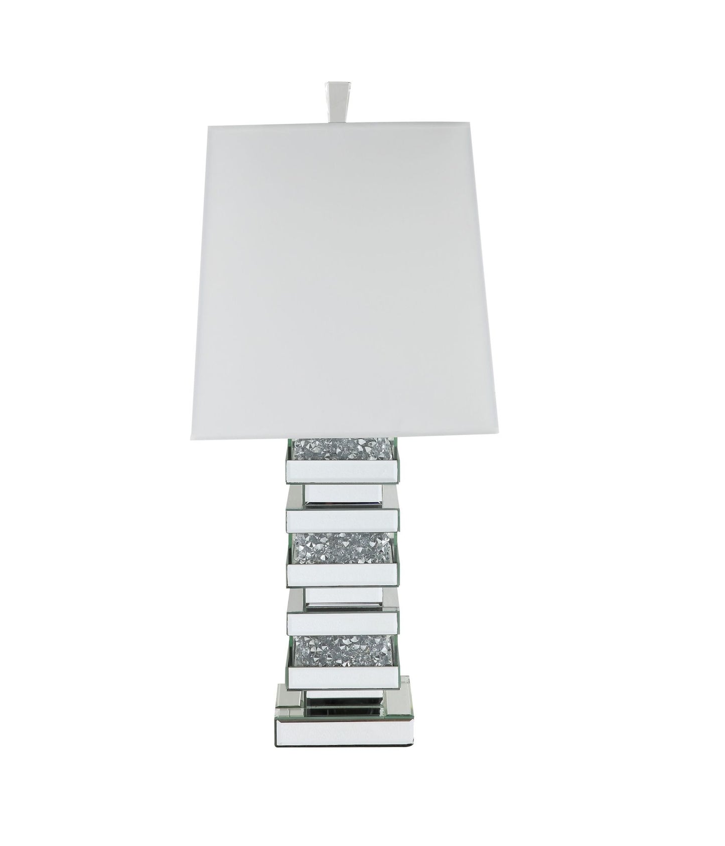 acme noralie table lamp, mirrored & faux diamonds