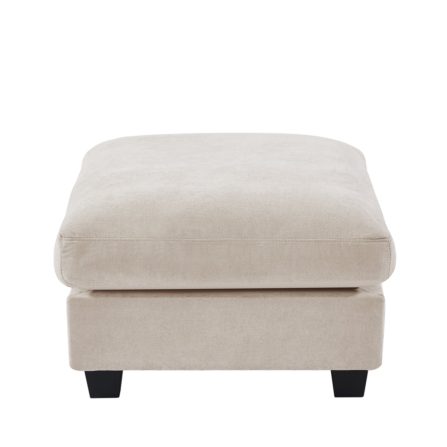 ustyle modern large l-shape feather filled sectional set, cream