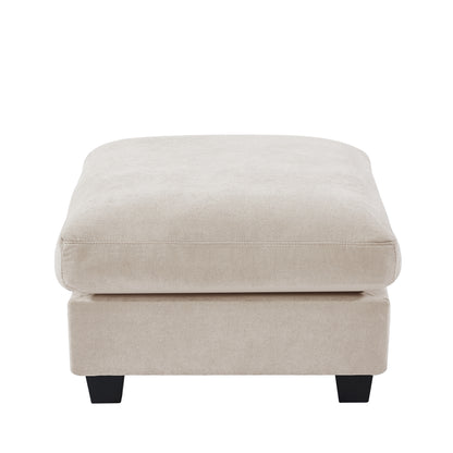 UStyle Modern Large L-Shape Feather Filled Sectional Set, Cream