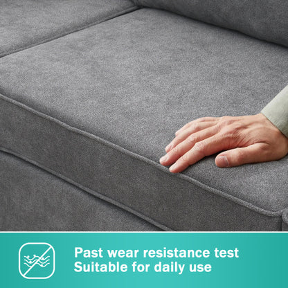 Modern L Shape Couch with 3 Pillows