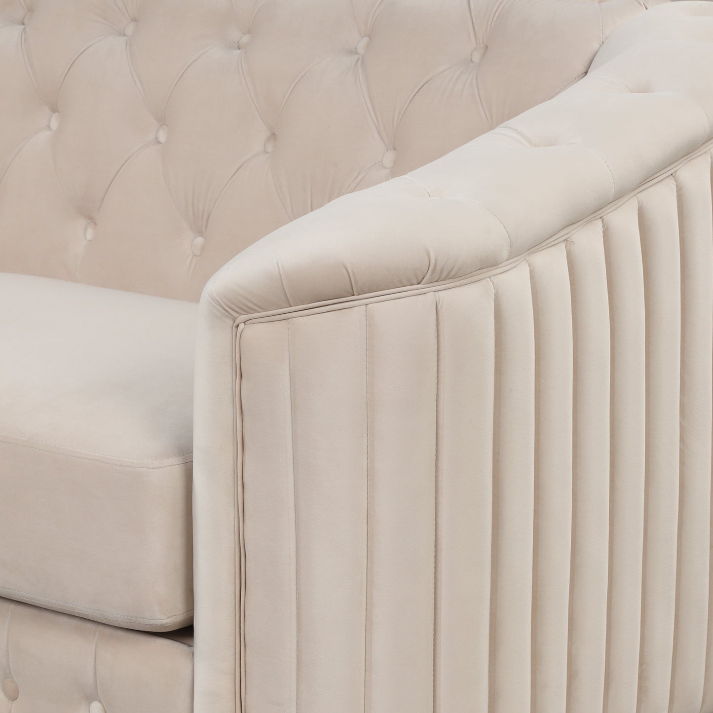 mid century velvet upholstered sofa