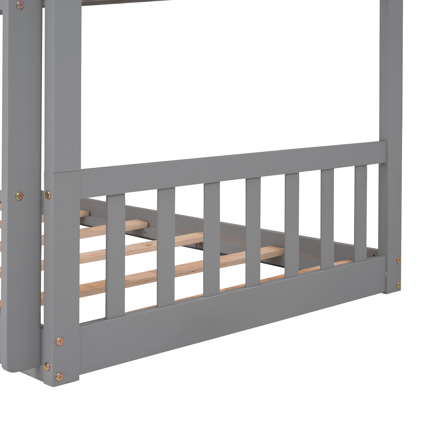 twin-over-twin-over-twin triple bed with built-in ladder and slide