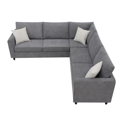Modern L Shape Couch with 3 Pillows