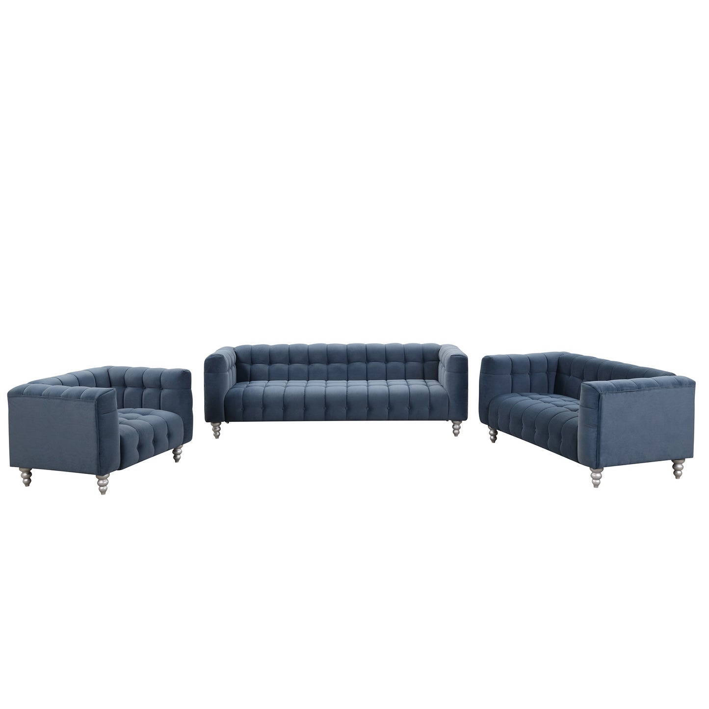 zuli 3-piece sofa set, blue