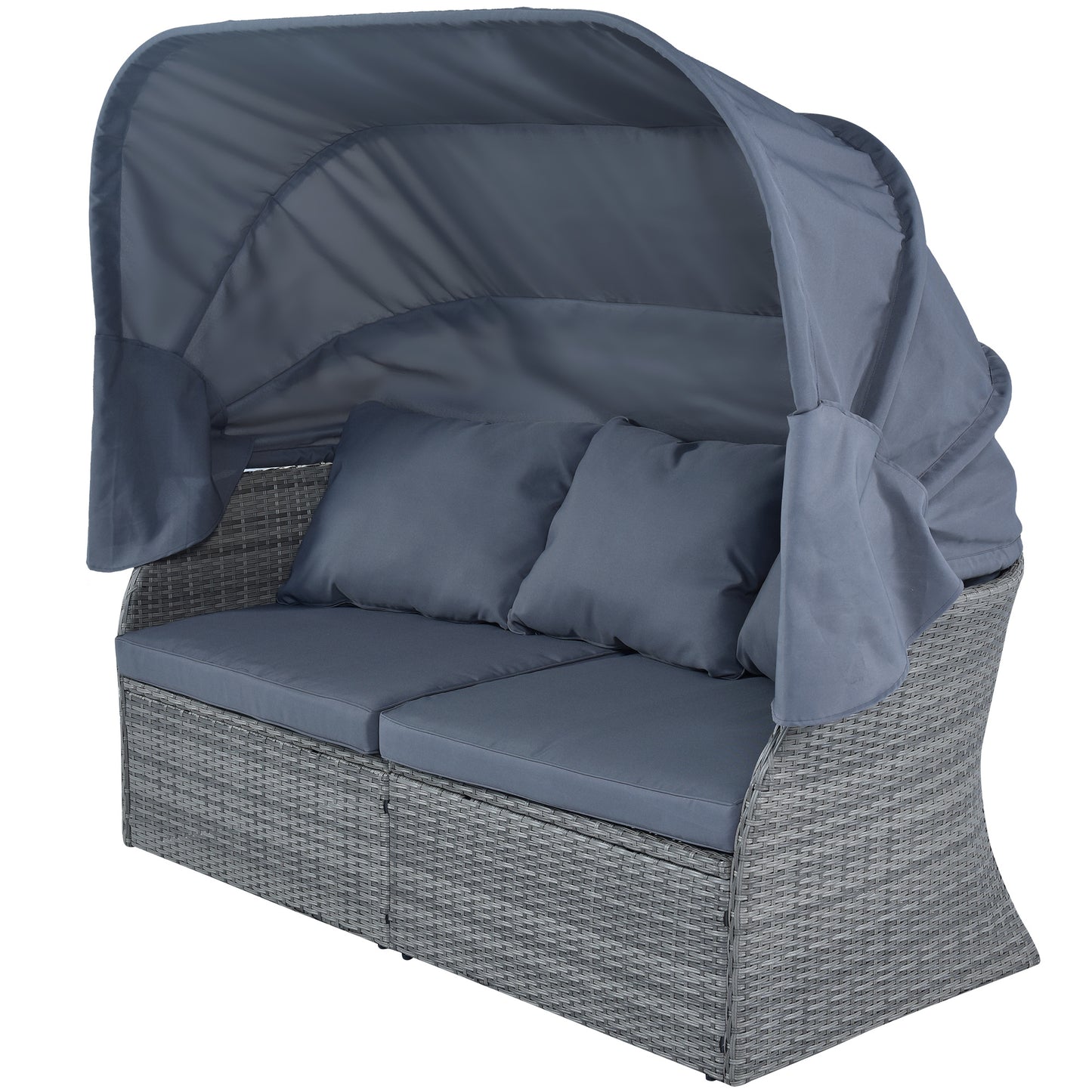 daybed/sunbed with retractable canopy set