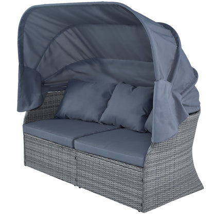 Daybed/Sunbed with Retractable Canopy Set