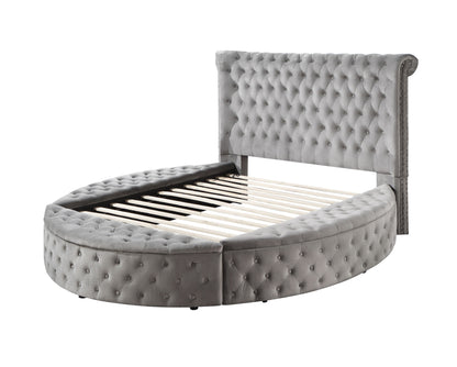 ACME Gaiva Queen Bed w/Storage, Gray Velvet