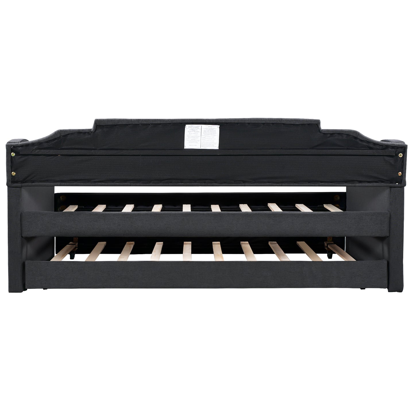 upholstered twin daybed with trundle,black