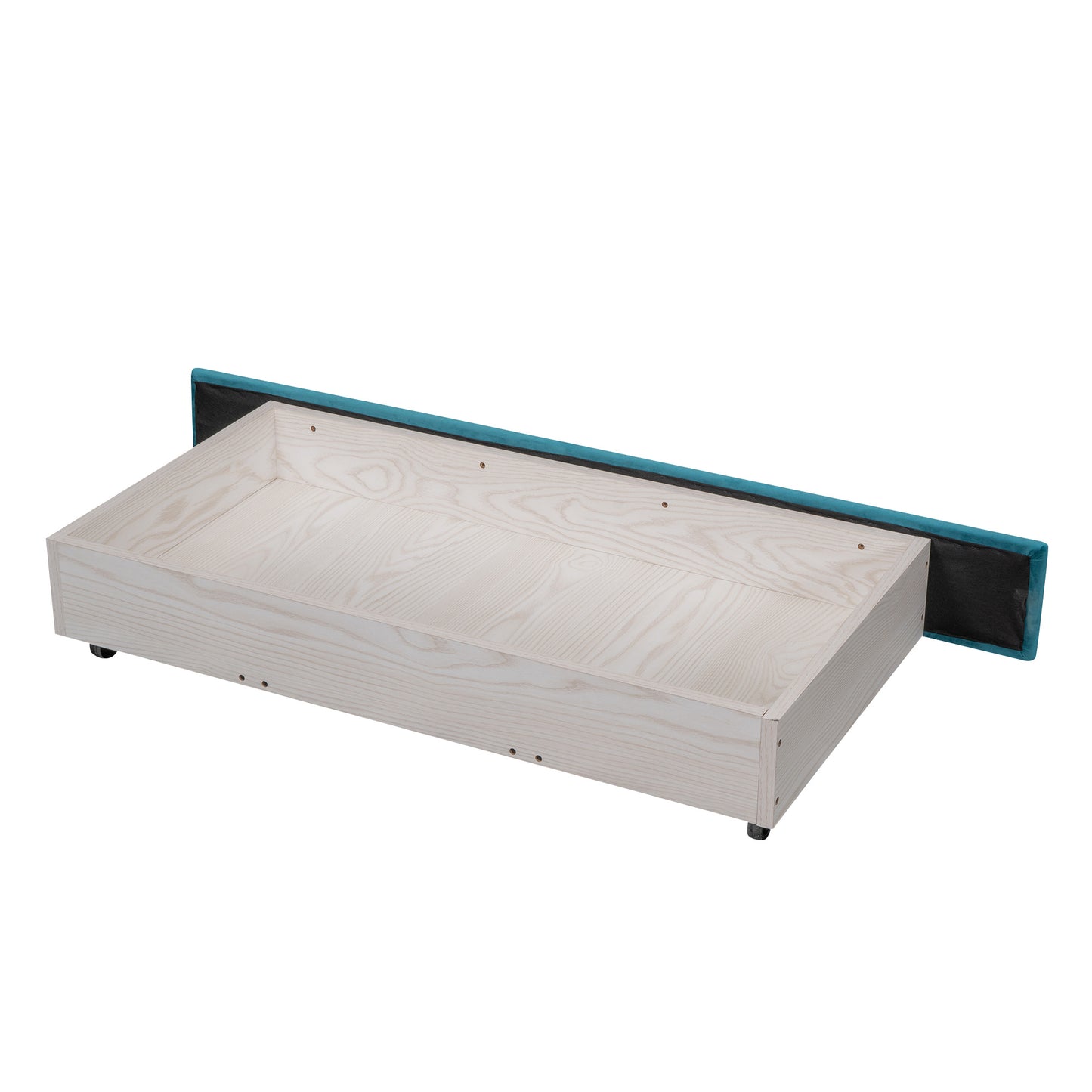 danny velvet upholstered platform bed with a big drawer - blue