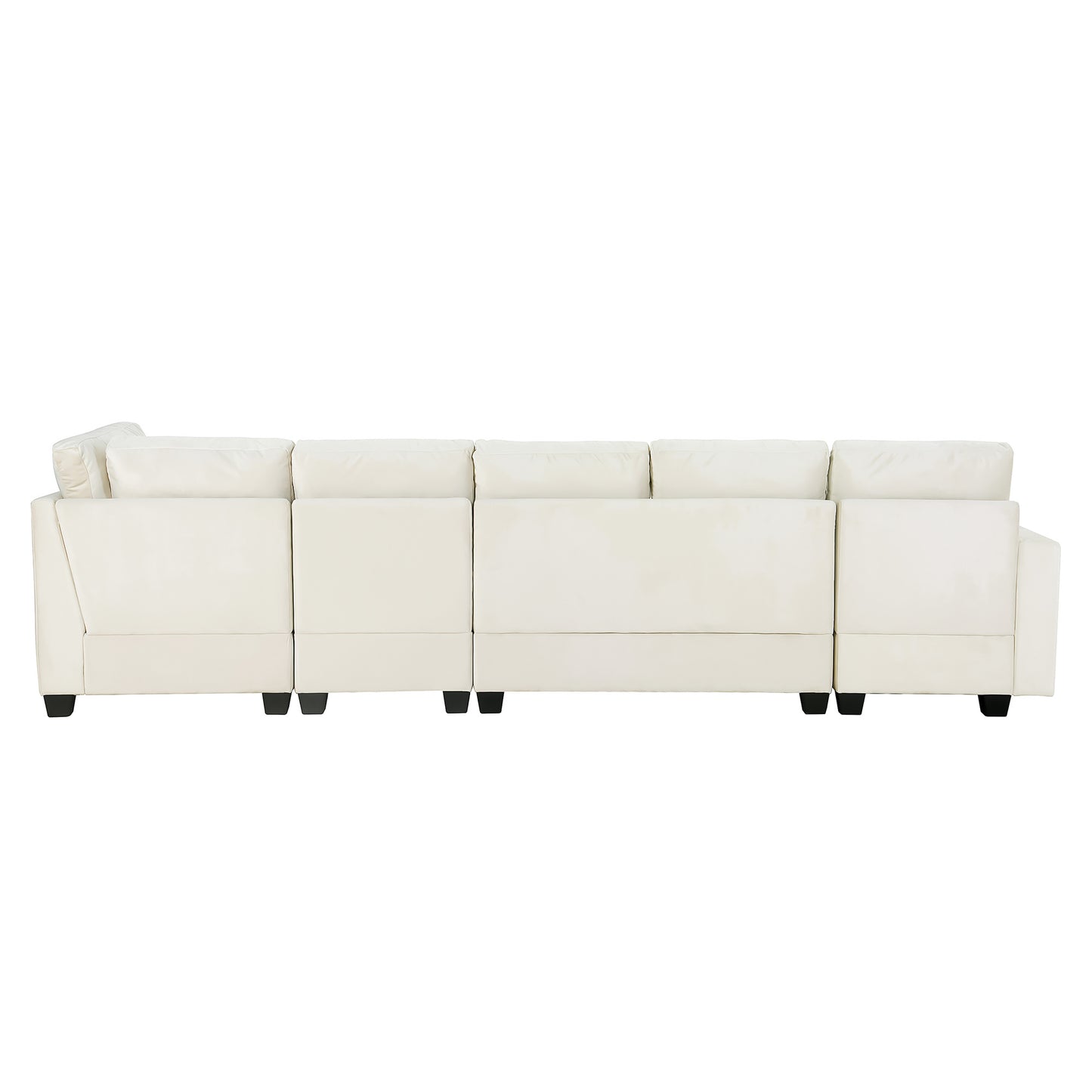 modern l shape sectional sofa with usb charging port, cream