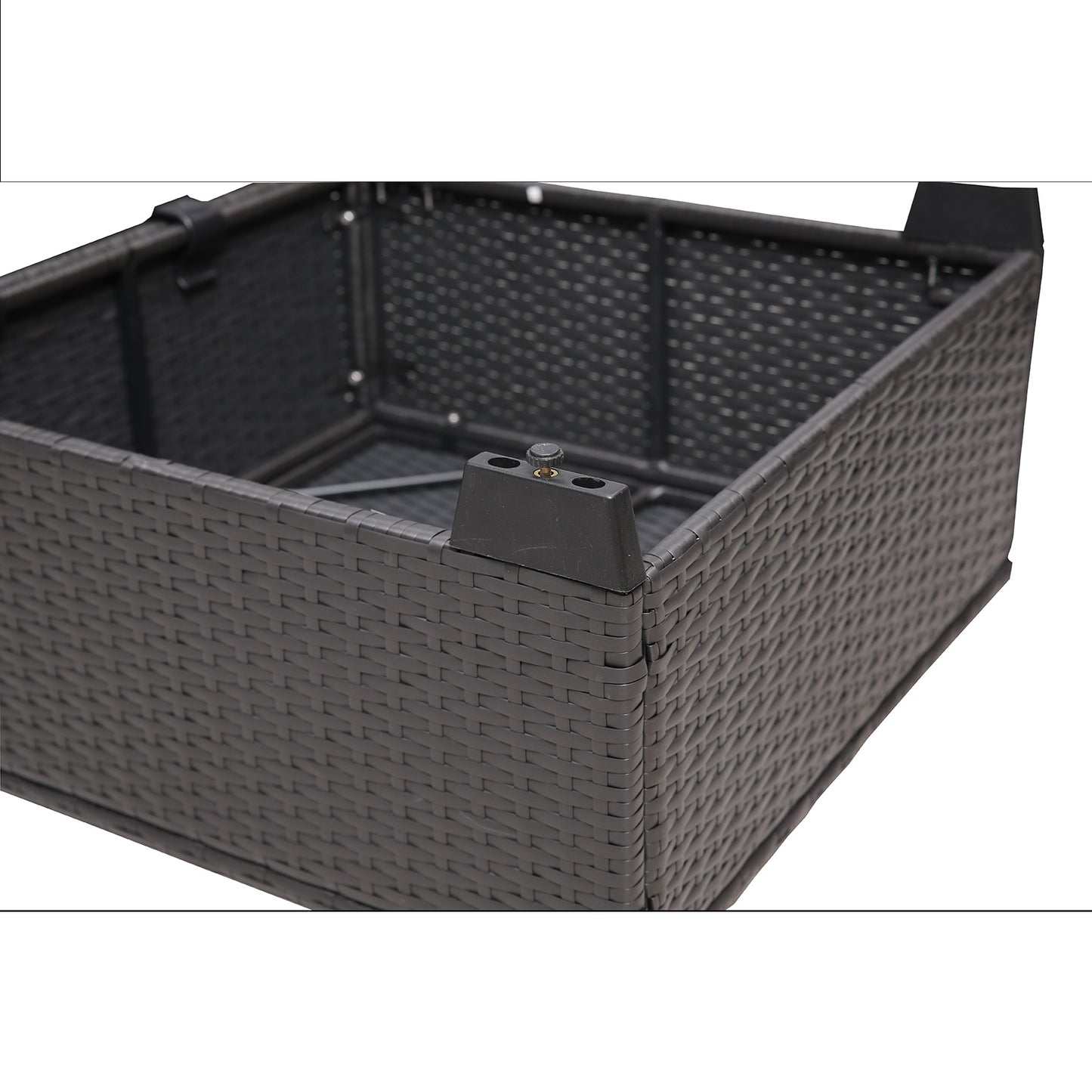 7-piece pe rattan wicker cushioned sofa sets and coffee table