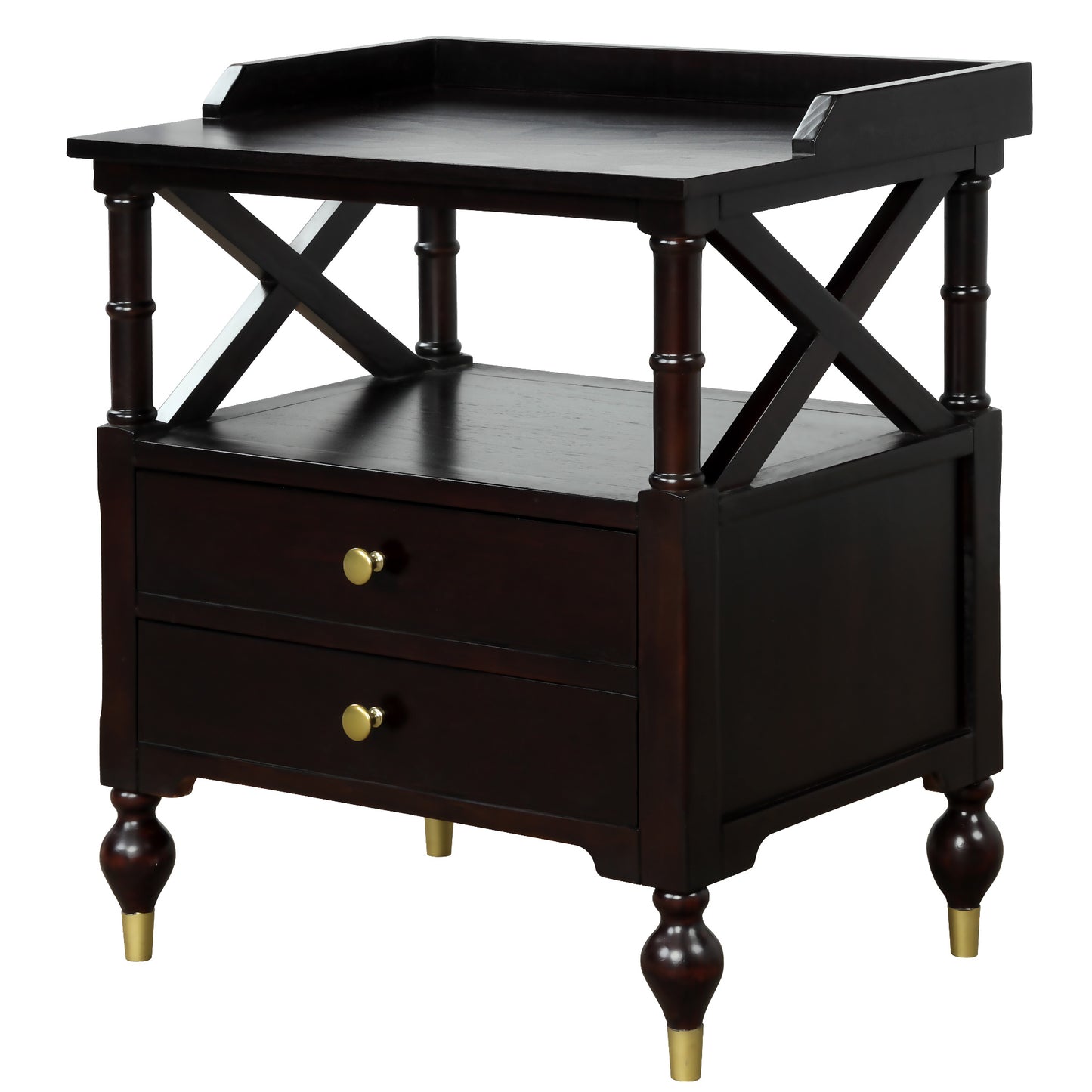 3 pieces bedroom set modern linen curved upholstered beige platform queen bed with two black cherry nightstands